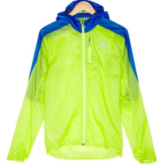 Salomon Men's Green Fast Wing Lightweight Windbreaker Hoodie‎ - Size S Small - Picture 1 of 5
